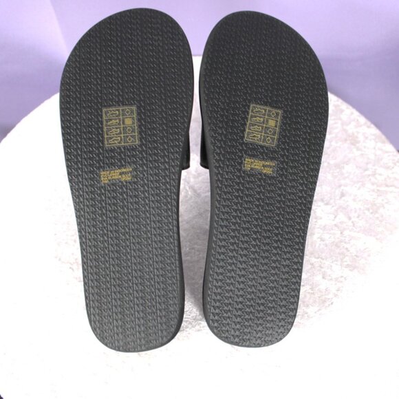 Michael Kors MK Logo Slide Sandals Black Mens Size 8.5M Rubber Sole main image 6